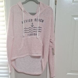 Mexico Beach Trade Heritage Pink Hooded Sweatshirt Sz. L